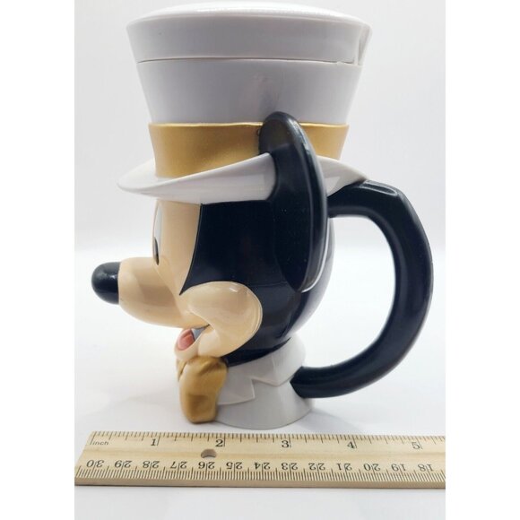 Disney Mickey Mouse Mug Cup Attached Flip Lid Microwave Dishwasher Safe Vintage - Picture 6 of 9